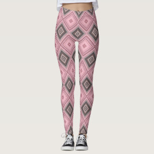 Pink and Brown Pattern Leggings
