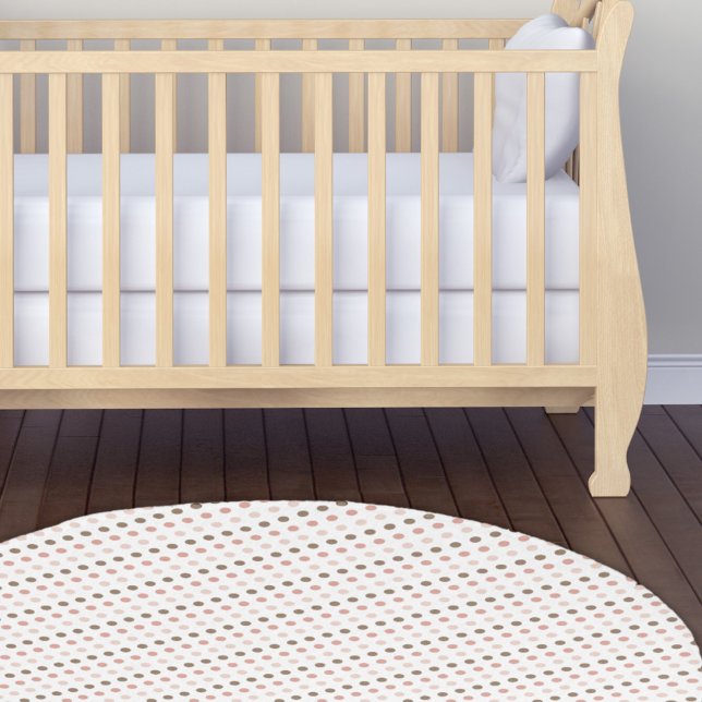 Pink and Brown Polka Dot Area Rug (Creator Uploaded)