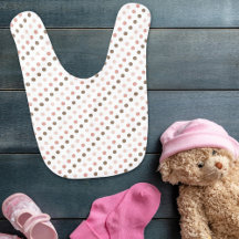 Pink and Brown Polka Dot Bib