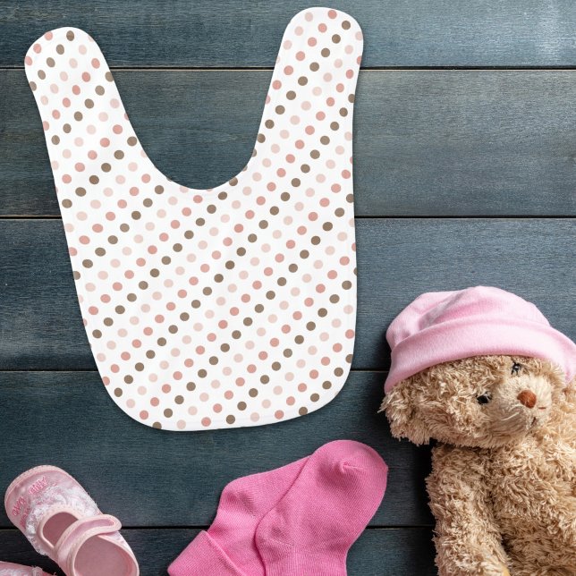 Pink and Brown Polka Dot Bib (Creator Uploaded)