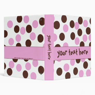 Pink and Brown Polka Dot Binder
