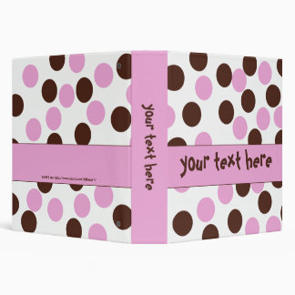 Pink and Brown Polka Dot Binder 1.5" size