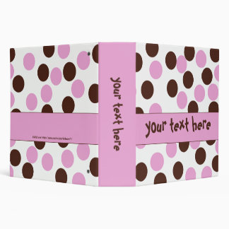 Pink and Brown Polka Dot Binder 2" size