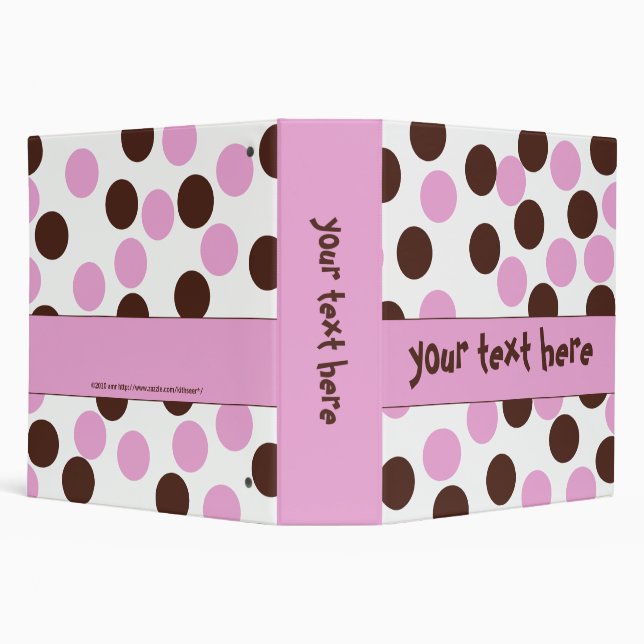 Pink and Brown Polka Dot Binder 2" size (Background)