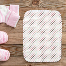 Pink and Brown Polka Dot Burp Cloth