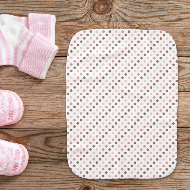 Pink and Brown Polka Dot Burp Cloth (Creator Uploaded)
