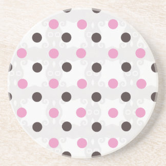 Pink and Brown Polka Dot Coaster