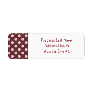 Pink and Brown Polka Dot Label