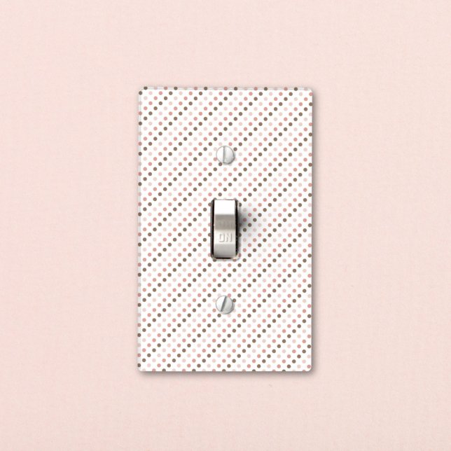 Pink and Brown Polka Dot Light Switch Plate (Creator Uploaded)