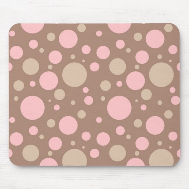 ~~Pink and Brown Polka Dots Mouse Pad (Front)