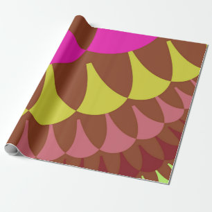 Pink and Brown Scales Wrapping Paper