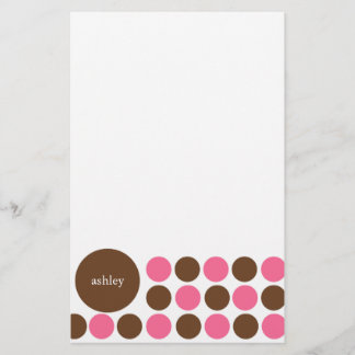 Pink and Brown Stationery