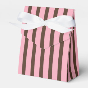 Pink and Brown Striped Favor Box