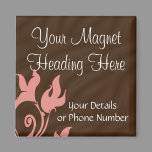 Pink and Brown Swirl Magnet