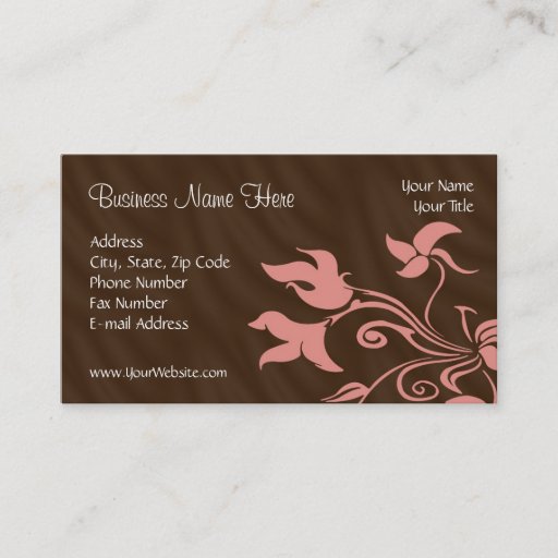 Customizable Pink and Brown Swirl Make-Up Artist or Salon Business Card Templates