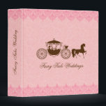 Pink And Brown Wedding Horse & Carriage 3 Ring Binder<br><div class="desc">Elegant pink and brown wedding horse and carriage over a plush pink floral damask background. Fairy Tales wedding binder design. Customizable brown typography.</div>