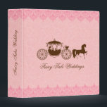 Pink And Brown Wedding Horse & Carriage 3 Ring Binder<br><div class="desc">Elegant pink and brown wedding horse and carriage over a plush pink floral damask background. Fairy Tales wedding binder design. Customizable brown typography.</div>