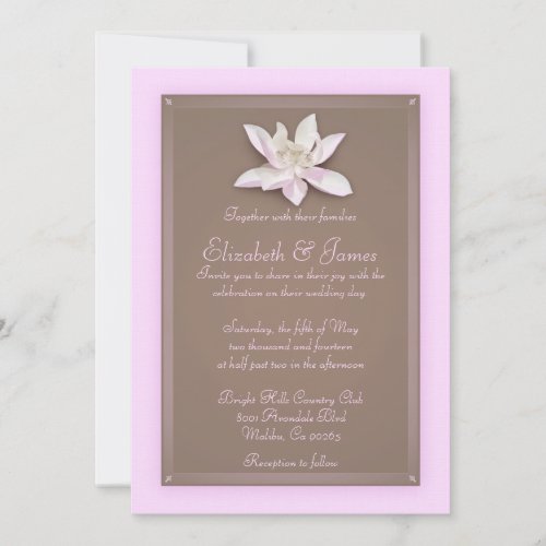 Pink And Brown Wedding Invitations