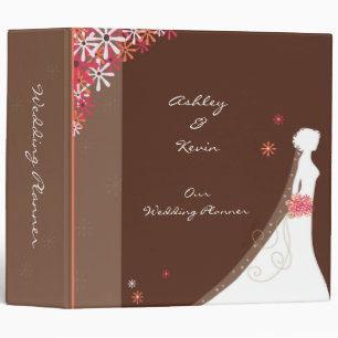 Pink and Brown Wedding Planner binder