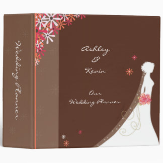 Pink and Brown Wedding Planner binder
