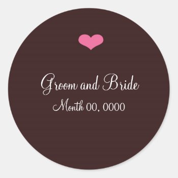 Pink And Brown Wedding Sticker by jgh96sbc at Zazzle