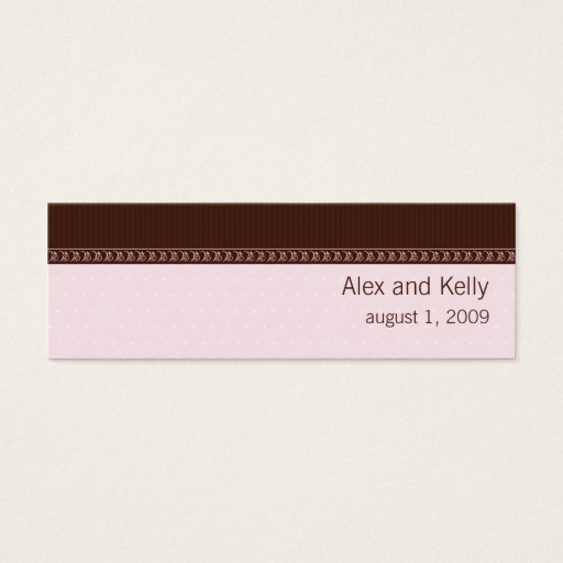 Customizable Pink and Brown Wedding Website Business Card