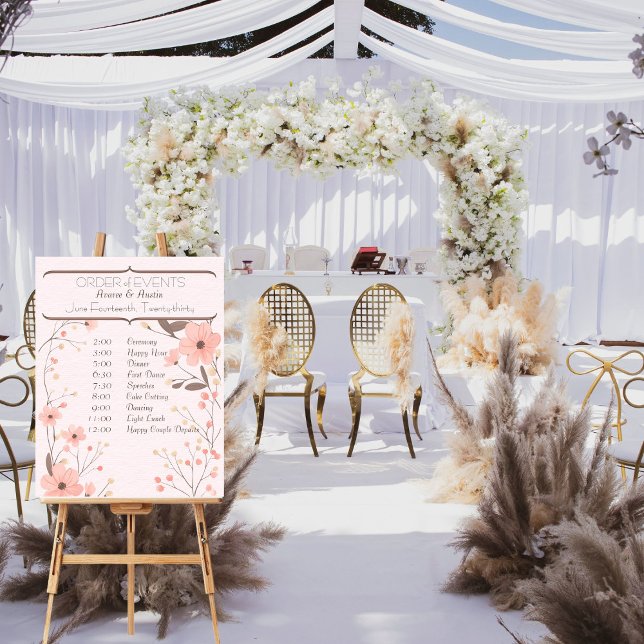 Pink and Brown Welcome To Our Wedding  Foam Board (Creator Uploaded)