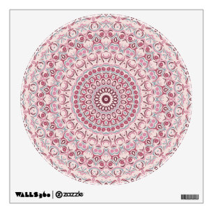 Pink and Burgundy Floral Mandala Pattern Wall Decal