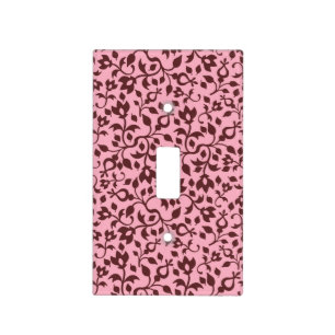 Pink and Burgundy Floral Vine Pattern Light Switch Cover