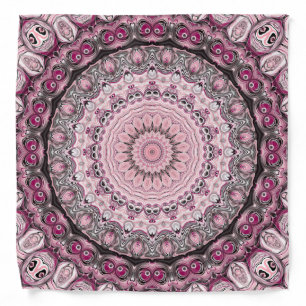 Pink and Burgundy Mandala Pattern Design Bandana