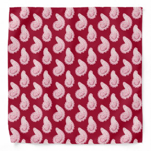 Pink and burgundy paisley bandana