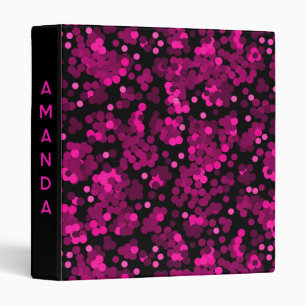 Pink and burgundy polka dot confetti pattern 3 ring binder