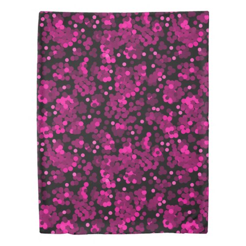 Pink and burgundy polka dot confetti pattern duvet cover
