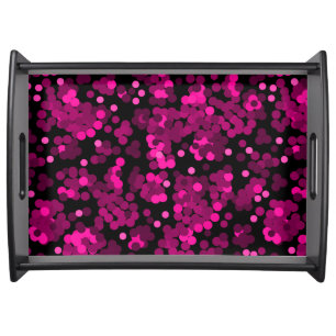 Pink and burgundy polka dot confetti pattern serving tray