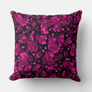 Pink and burgundy polka dot confetti pattern throw pillow