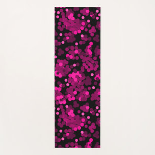Pink and burgundy polka dot confetti pattern yoga mat