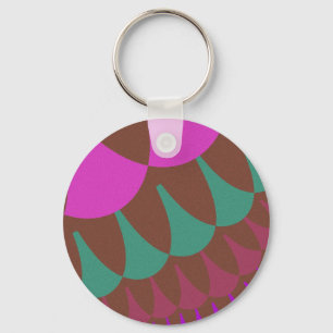 Pink and Burgundy Scales Keychain