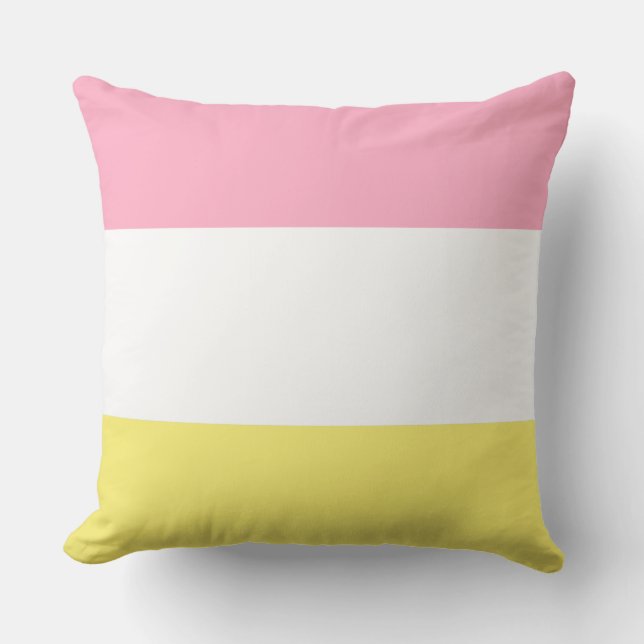 Pink and Butter Yellow Throw Pillow (Front)