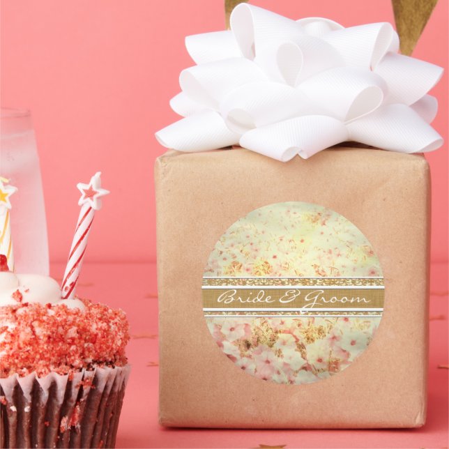 Pink and Caramel Tan Petunia Wedding Seal (Party)