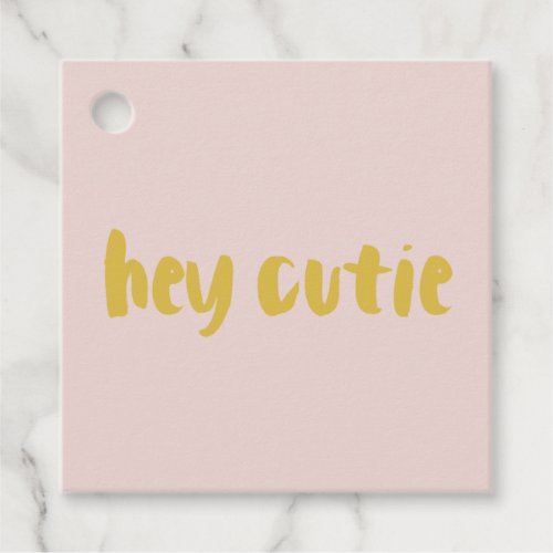 Pink and Chartreuse Hey Cutie XOXO Valentine Gift Favor Tags