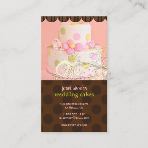 Pink and Chocolate Bakery/pâtisserie Business Cards