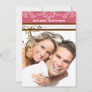 Pink and Chocolate Brown Vintage Chandelier Invitation