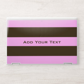 Pink and Chocolate Brown Wide Stripes by STaylor HP Laptop Skin