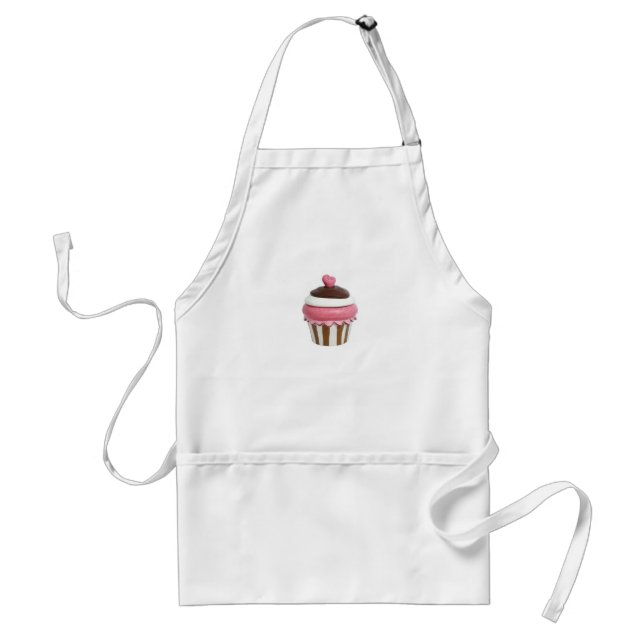 Pink and chocolate cupcake apron (Front)