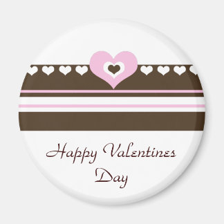 Pink and Chocolate Hearts Valentines Day Magnet