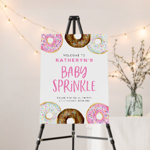 Pink and Chocolate Sprinkle Donuts Baby Sprinkle Foam Board