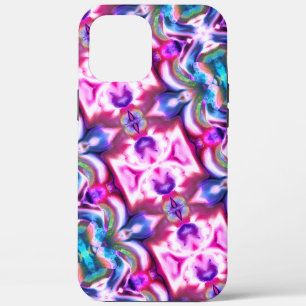 Pink and colorful rapport with rough glass style iPhone 12 pro max case