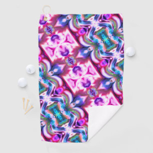 Pink and colorful rapport with rough glass style golf towel