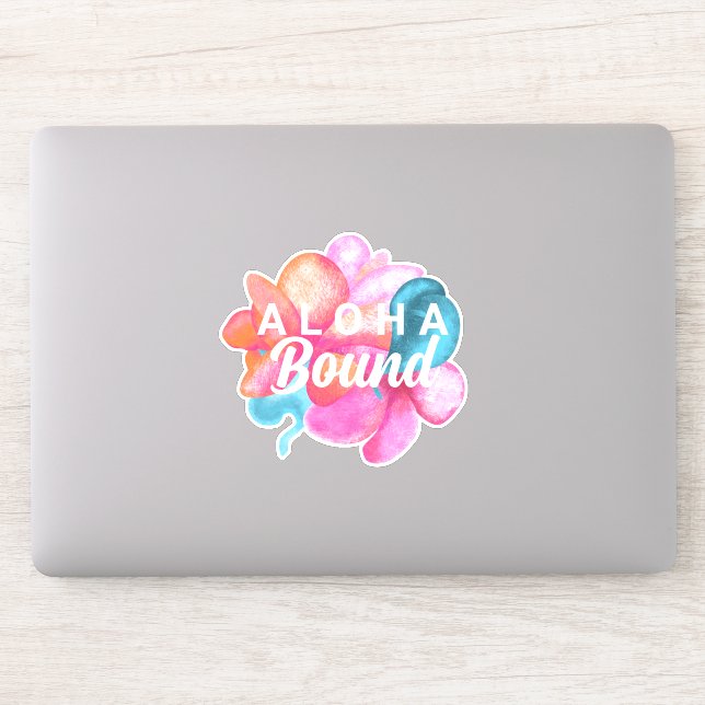 Pink and Coral Aloha Flowers Custom Sticker (Computer)