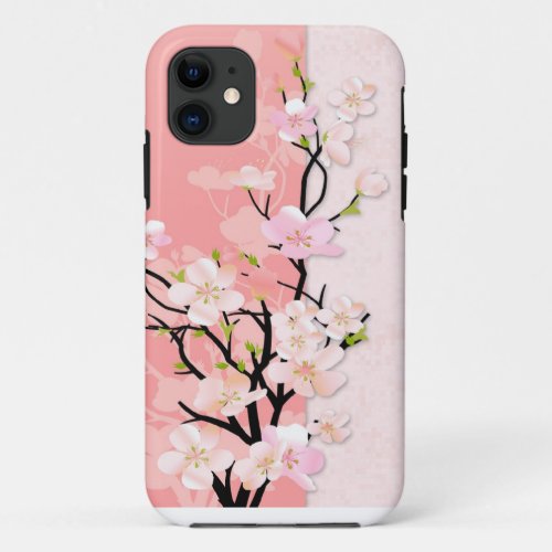 Pink and Coral Blossom Branch iPhone 11 Case